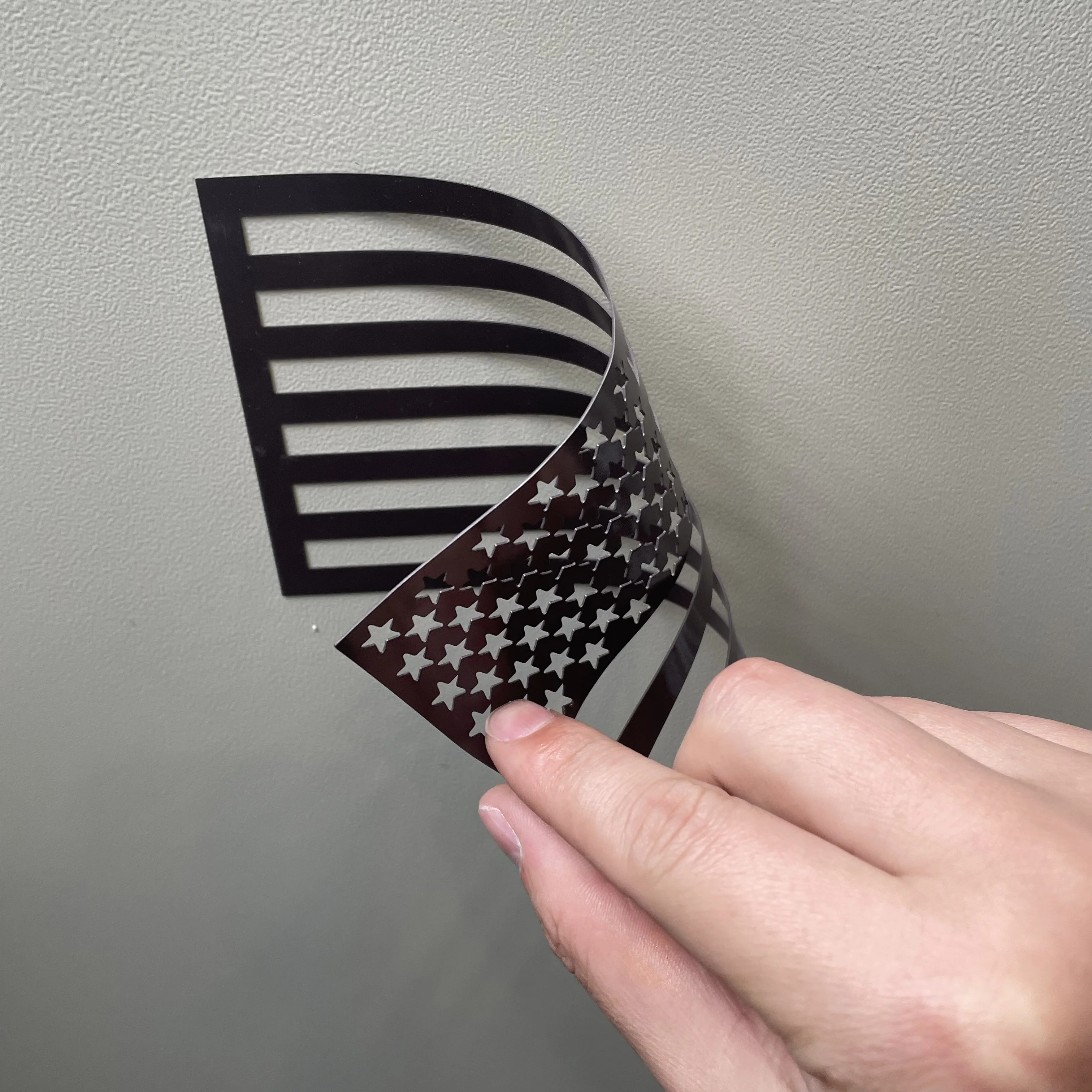 American Flag Car Magnet Decal Cut Out in Black Color