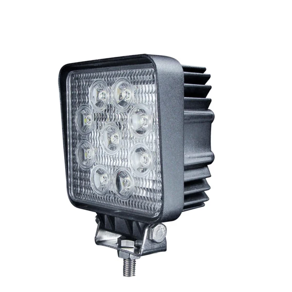 4.5 inch square 27W led light bar for snowmobile DC 12-24V led work light with high quality more than 1775 lumen