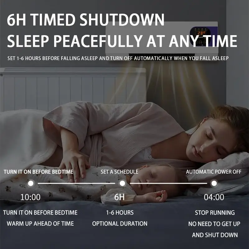 Small 2000W Wall Mounted Hanging Remote Timing Ceramic Fast Heating Space Air Hot Electric Fan Heater With Display For Bathroom