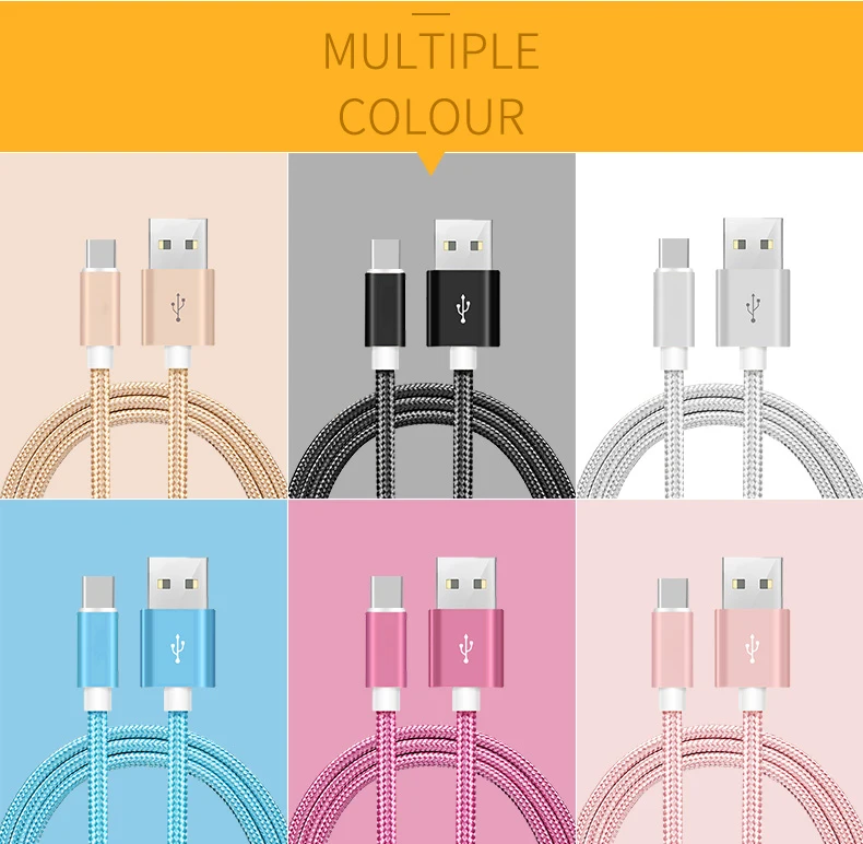 
XY-link 2020 new coming Nylon Braid Fast Charger USB Cable for chargeur iphone 