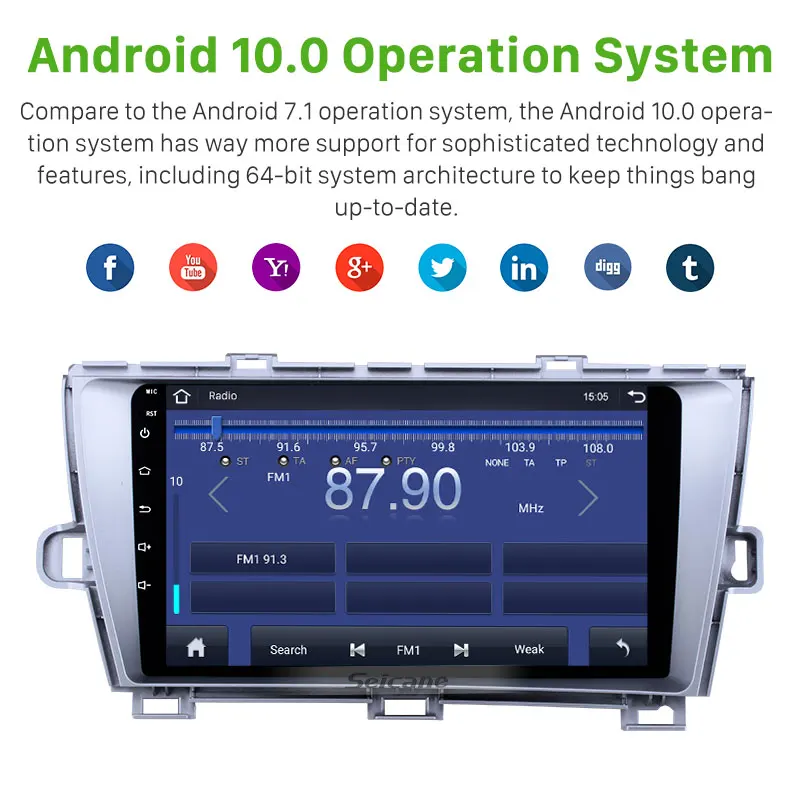 Оптовая продажа Автомобильная Мультимедийная система 9 дюймов Android 10 0 для 2009-2013 Toyota Prius LHD с USB и поддержкой Wi-Fi SWC 1080P