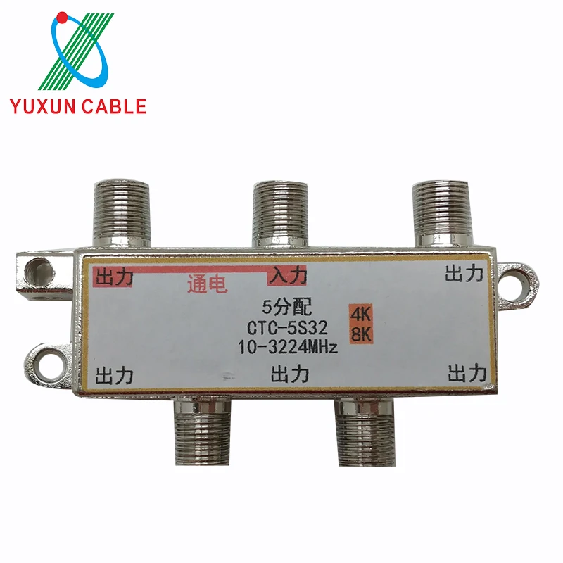 4K 4 Ways Satellite TV Splitter 10-3224Mhz CATV Signal Splitter