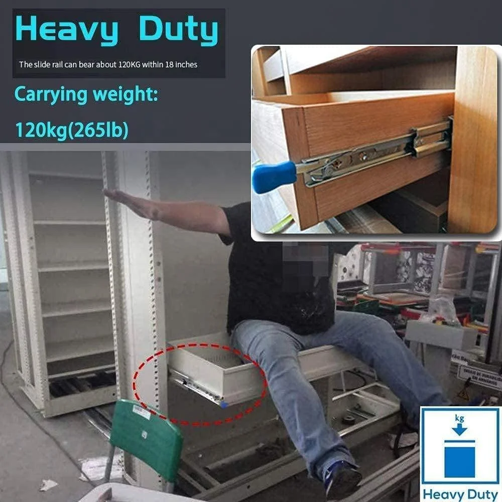 SNEIDA 53mm 120KG Load Rating Heavy Duty locking Drawer Slide rails for camper