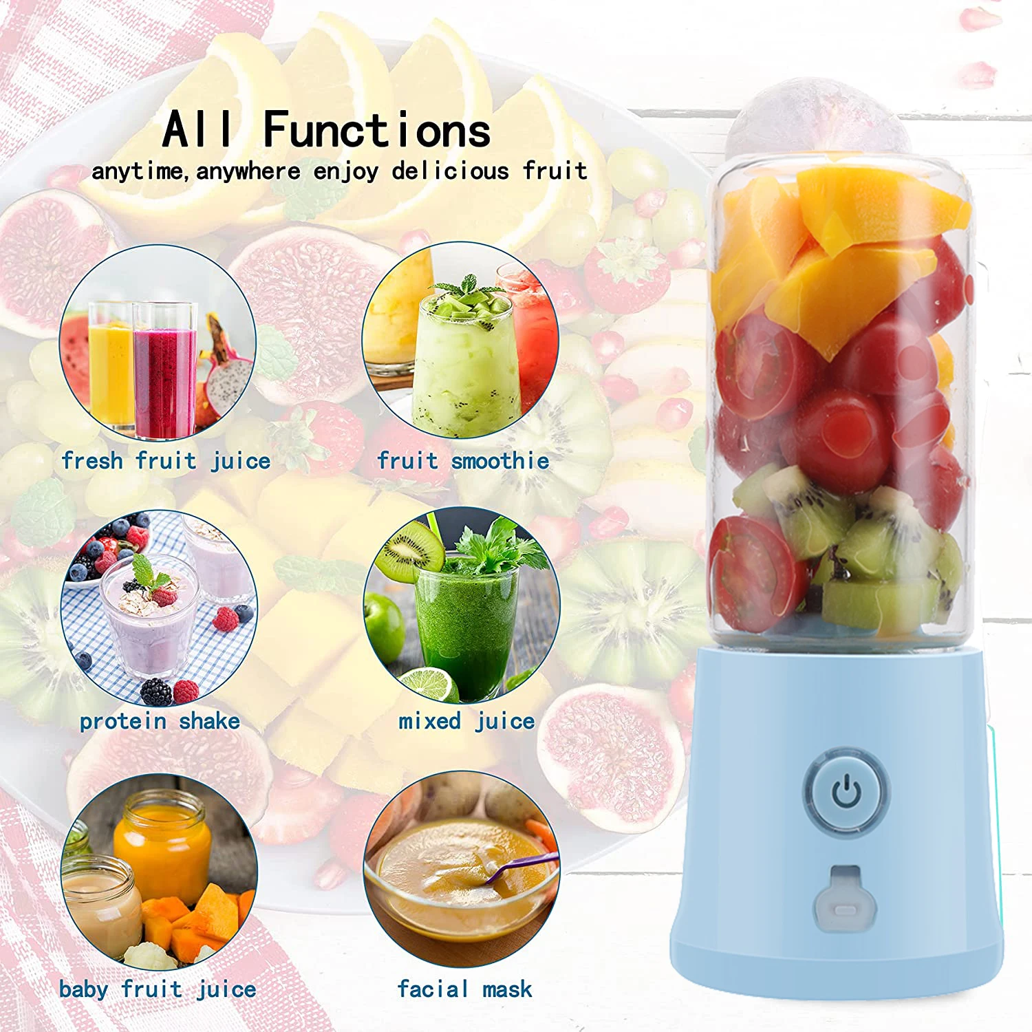 Fresh Juice Portable Blenders Multi-function Mini Fruit Smoothie Milkshake Mixer Portable Juicer