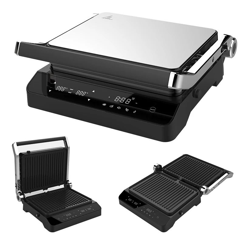 Factory 2024 Russia Separate temperature control 2000W digital BBQ contact grill smart automatic electric barbecue grill