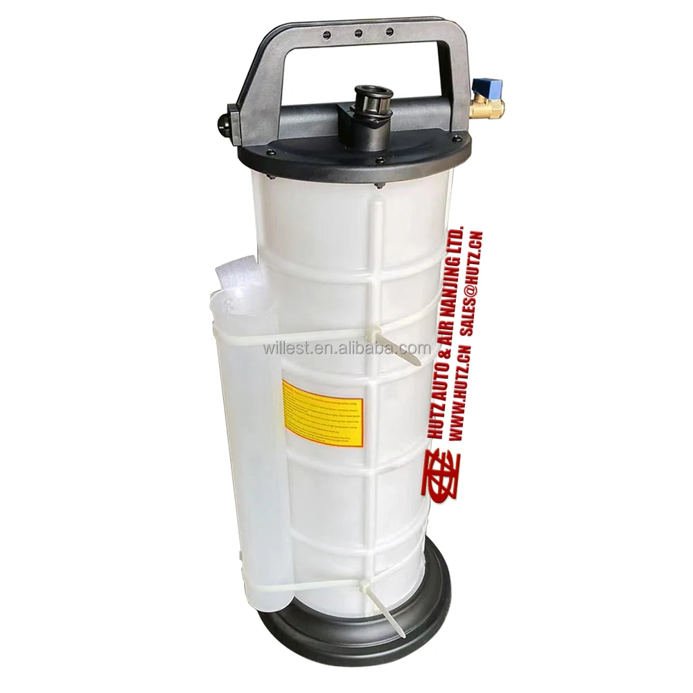 Air operated car engine oil changer collector HUTZ 9L plastic pneumatic liquid extractor X3090PD vacuum fluid extractor pump