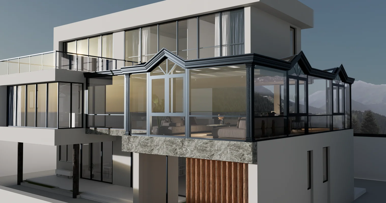 conservatory solarium portable retractable aluminum free standing sunrooms glass houses kit windows