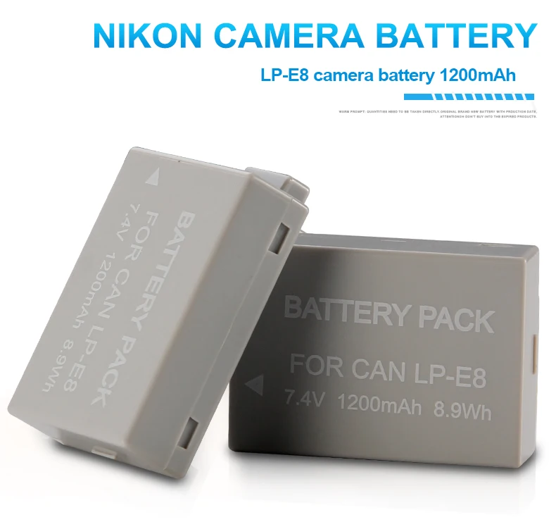 750 mAh литиевая батарея камеры LP-E8 для Canon EOS 550D/600D/650/700D