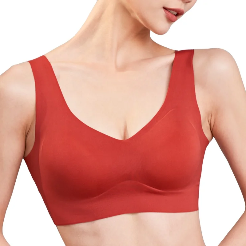 Customized Logo High Elastic Butterfly Bralette Women Wire Free Lace Beauty Back Gather Seamless