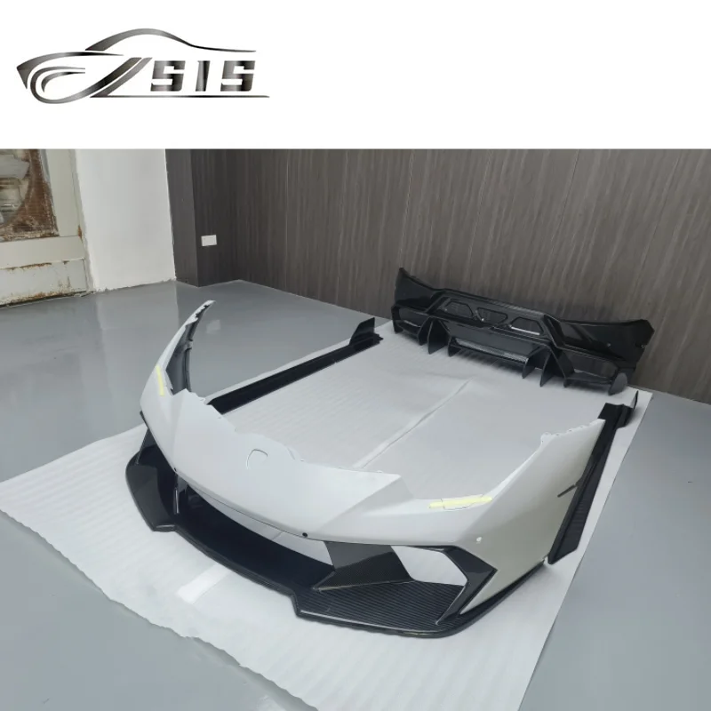 High Quality Carbon Fiber Material Lamborgni Huracan Lp580 Vrs Style Front Bumper With Tips Side Skirt Rear Bumper Body Kit