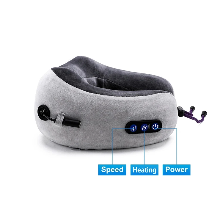 Electronic heat vibrator relaxation pillow neck massager for car and home
