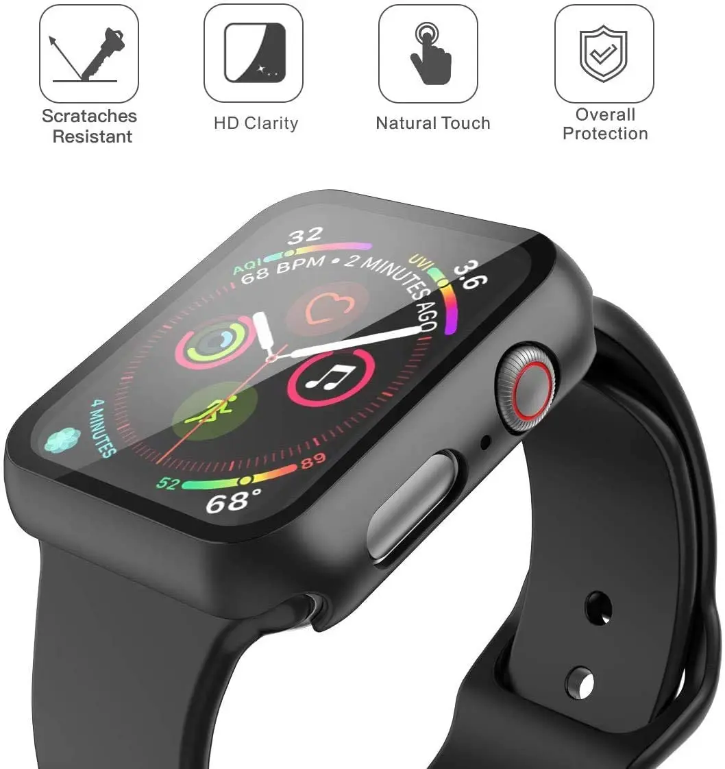  Твердый чехол с полным покрытием 38 мм 40 42 44 для iwatch apple watch протектор экрана из закаленного