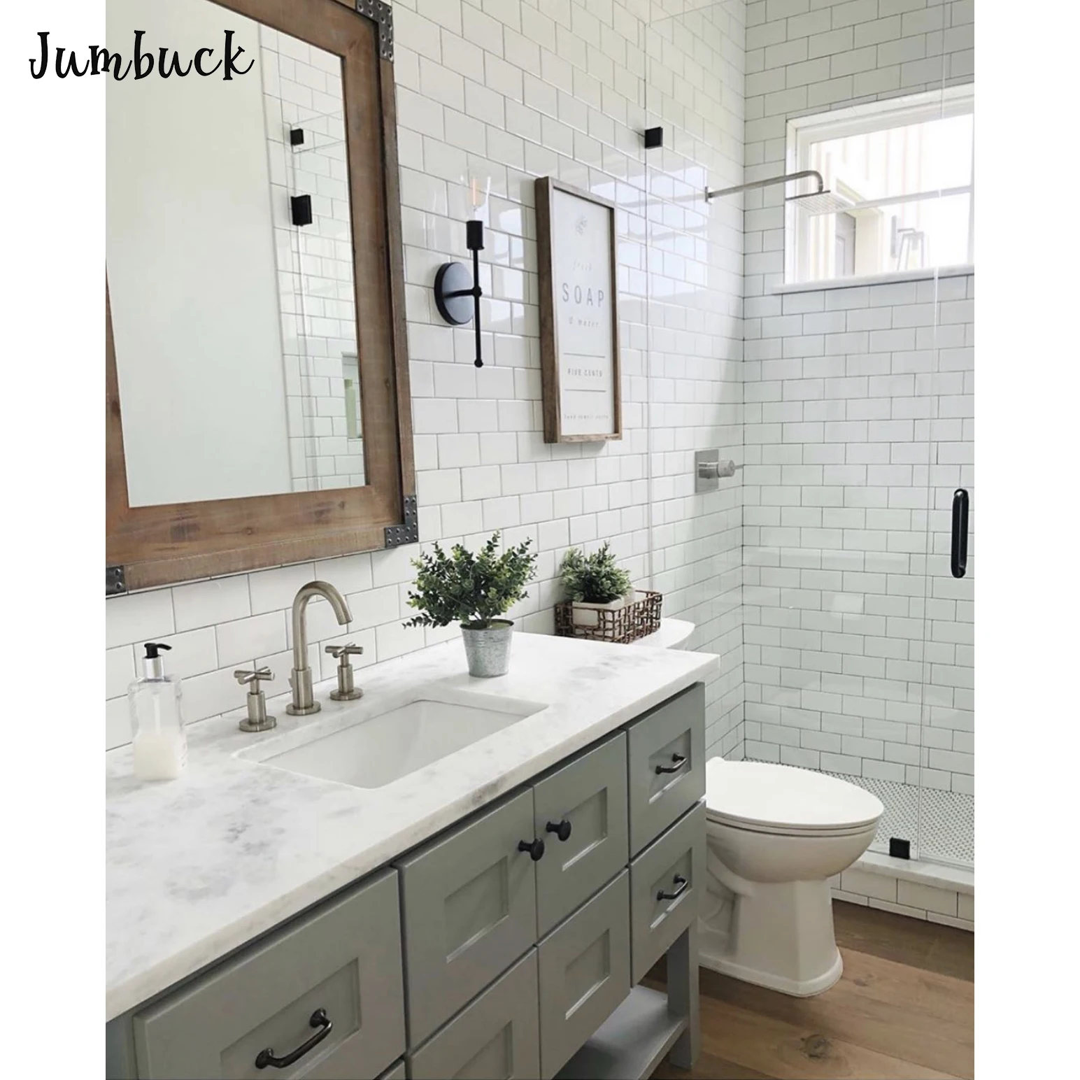 
North American Standard Shaker Double Sink Bathroom Vanity Cabinet Unit With Quartz Top 