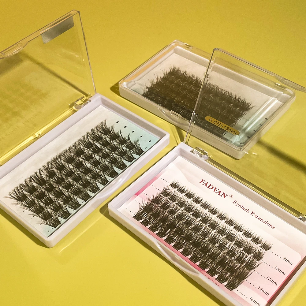 New Design Wholesale Diy Eyelash Extension Handmade Cluster Lash Self Grafting Fadvan Soft Fluffy Segmented Eyelash Trays