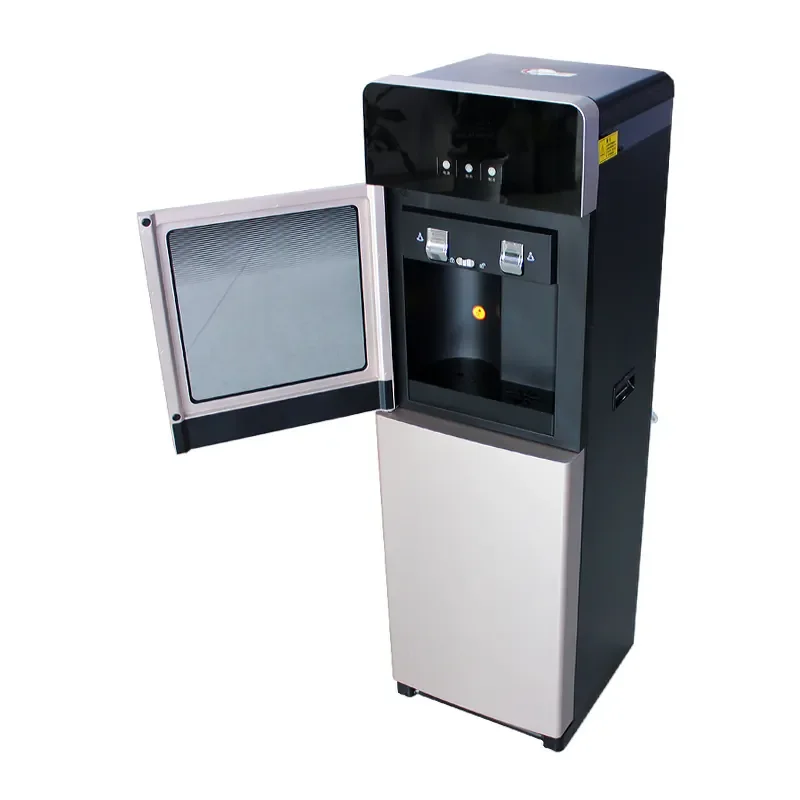 Factory Sales Cold And Hot Double Door Tempered Glass Panel Vertical Water Dispenser