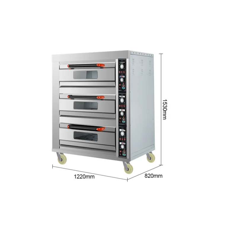 2024 Коммерческая промышленная кухня гостиничный ресторан оборудование для выпечки 3 слоя 6 лотков стандартная электрическая настенная печь