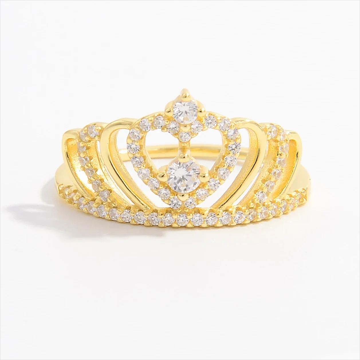 Fashion 925 Sterling Silver CZ Diamond Crown Rings Princess Queen Gift Women Girl Promise Ring