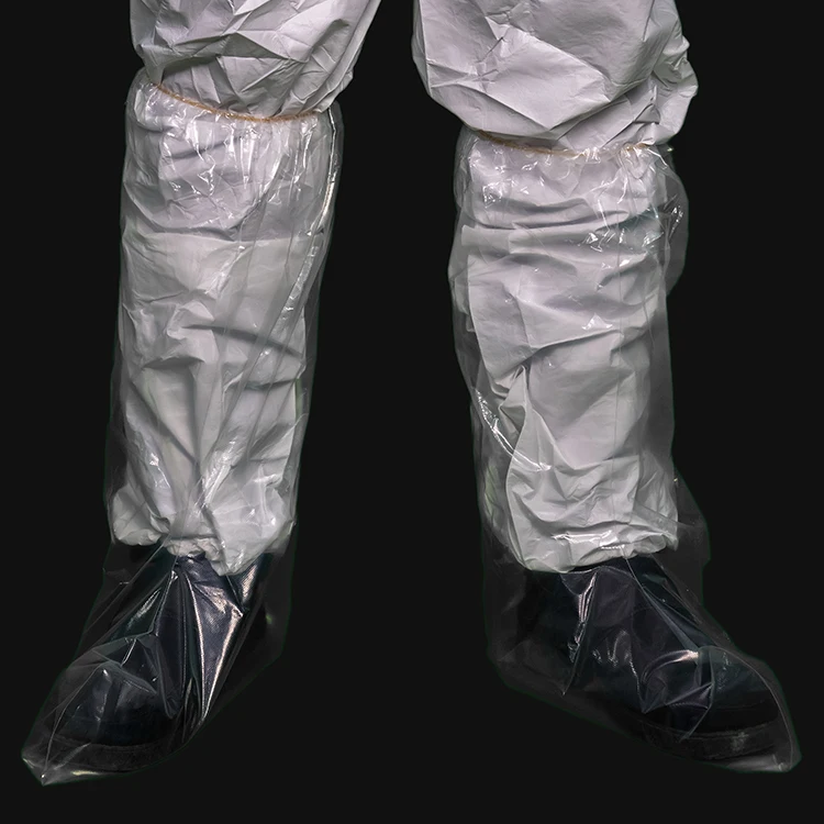 waterproof disposable PE foot long Rain Shoe Cover Boot with elastics