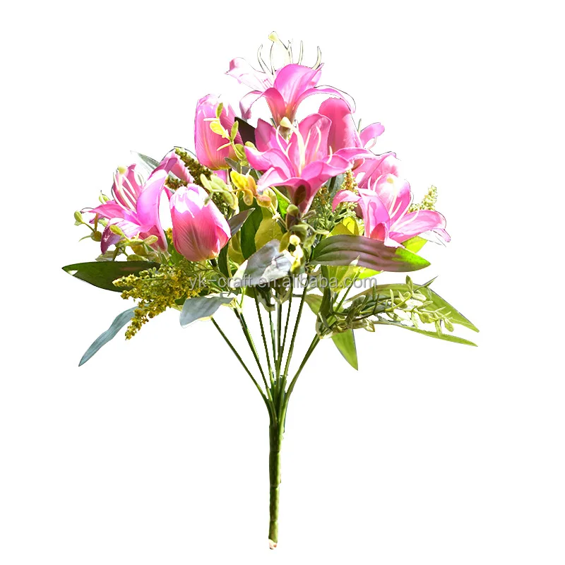 New Design Calla Lily Artificial Flowers Silk Tulip Flowers With 5 Heads Simulation Flower Ball Bouquets