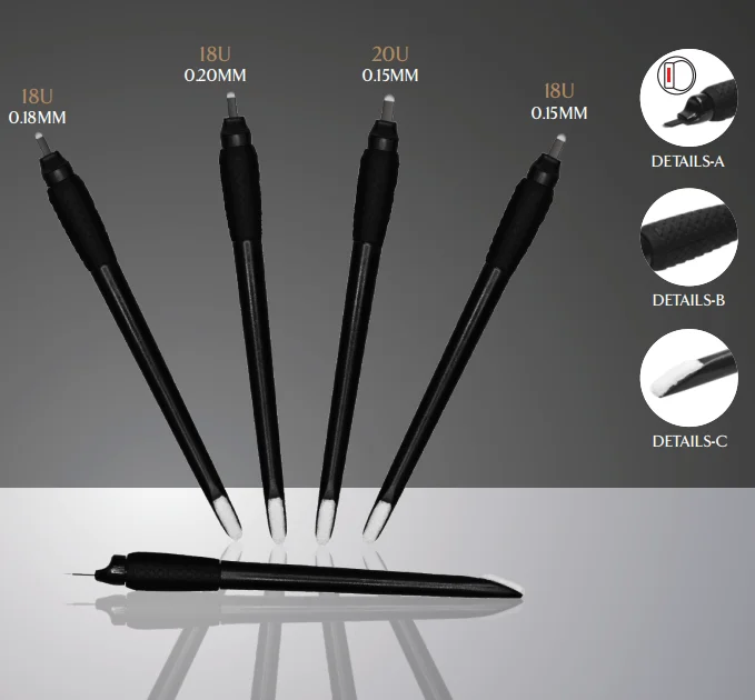 OEM Best U Blade Microblading 0.15 Eccentric Disposable Pen Eyebrow Tattoo Pen Tattoo Gun Eyebrow Eyeline Permanent Makeup