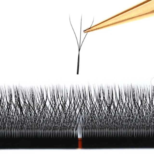 Wholesale W Shape Fanning 3D W Effect Clover Lash Fluffy Eyelash Extension Matte Black 6D W Clover Eyelash Extension