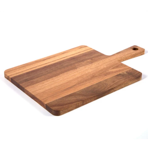 Acacia Wood Cutting Board with Handle Wooden Chopping Board Round Paddle Cutting Board