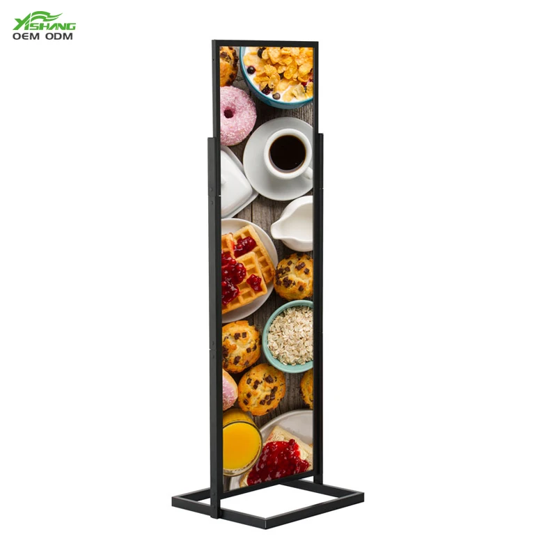 Fashion shop racks stainless steel sign holder metal sign stand poster stand display holder shelf