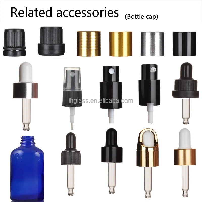 5ml 10ml 15ml 20ml 30ml 50ml 100ml Color Pink Blue Amber  Boston Round Glass Dropper Bottle Dropper Bottle For Essential Oil
