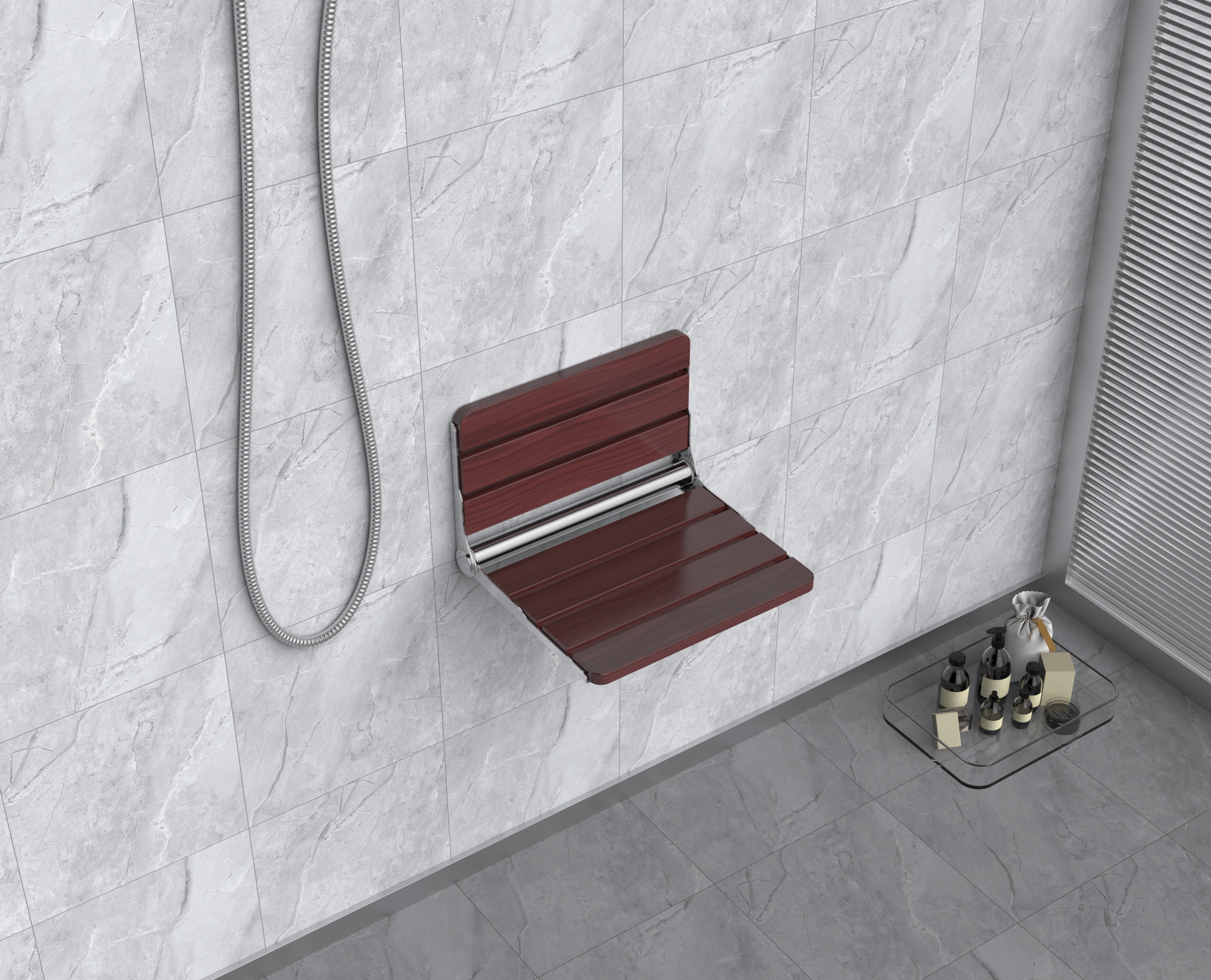 foldable factory price soft closing  shower cabinet seat   save CBM  good quality  folding shower seat