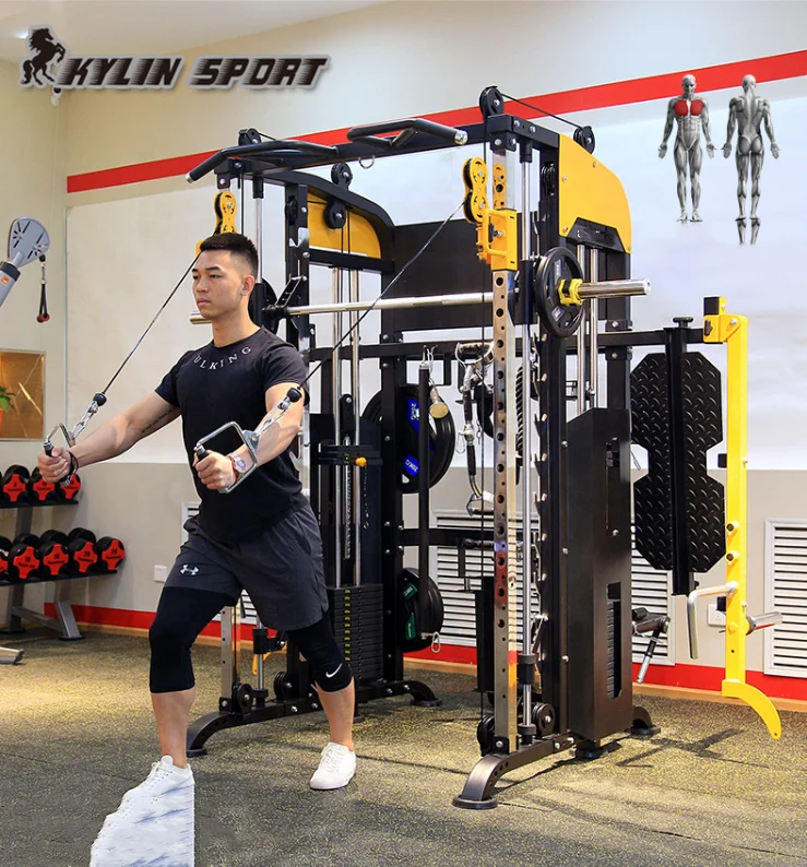 Kylinsport мощный Бодибилдинг многофункциональное Тренажерное Оборудование Функциональный Тренажер многофункциональная машина smith