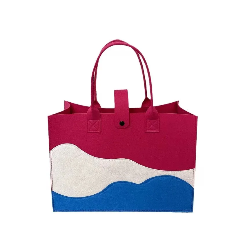 Eco Friendly Wholesale Gift Felt Handbag Big Open Large Felt Shopping Bag With Handles  For Promotion