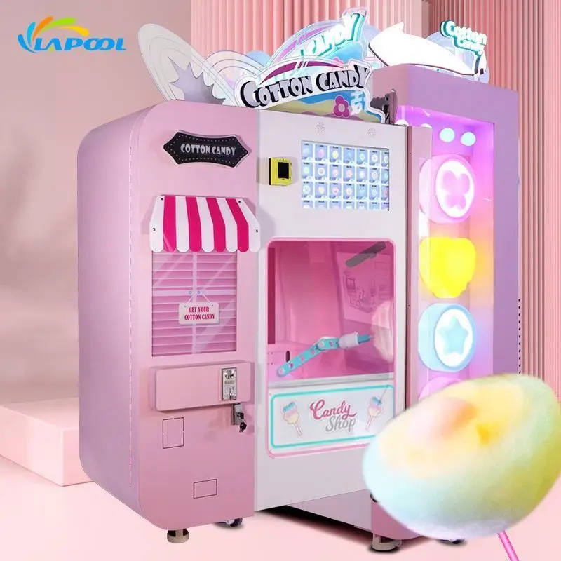 Turkish Kids Party Vending Cotton Candy Maker Game Snack Machine Cotton Candy Robot Floss Candy Making Machine Boot