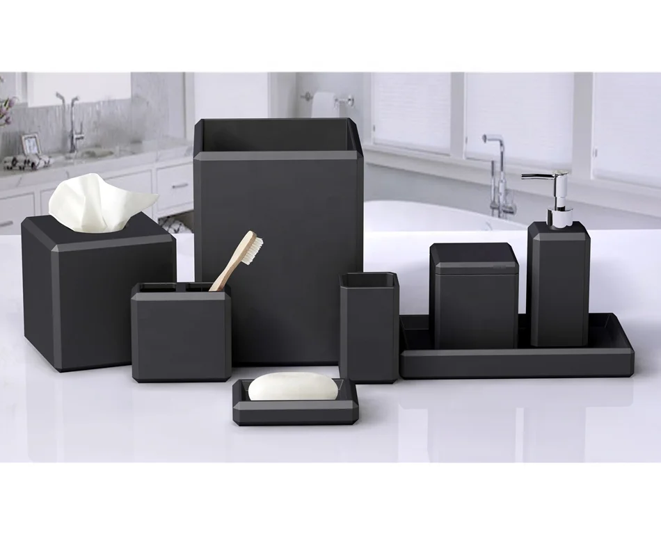 9 pcs Bathroom Sets new modern luxury white resin bathroom accessories set