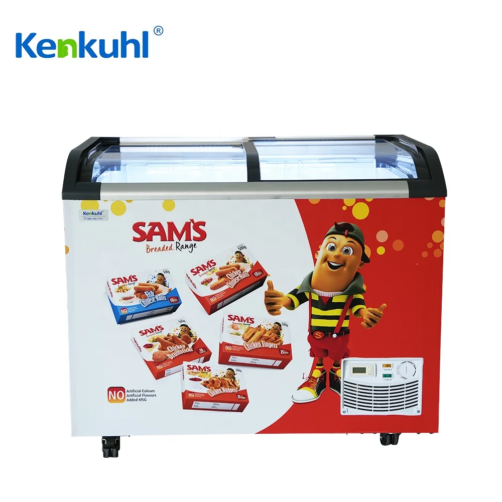 Kenkuhl mini ice cream deep chest display freezer glass display sale 110v italian stickers