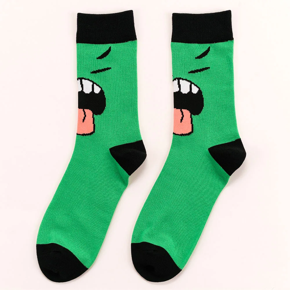 Funny happy comics men fashion cotton custom tube crew designer meias ankle anime cartoon socks
