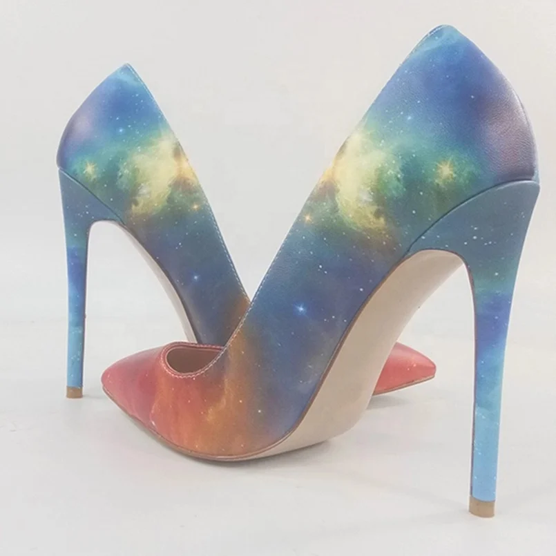 Custom Heel Manufacturer 2021 Spring New Pumps Sexy Stiletto Rainbow Shoes Women
