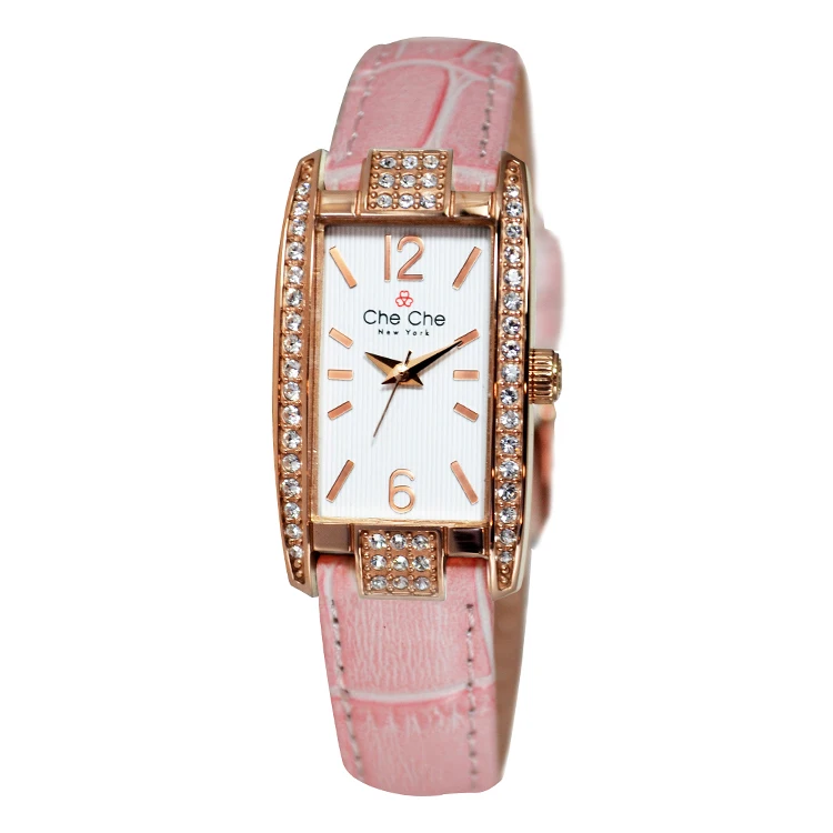 Women Square Diamond Wrist Watches For Ladies Dress Crystal Quartz Genuine Leather Strap Bracelet Watch