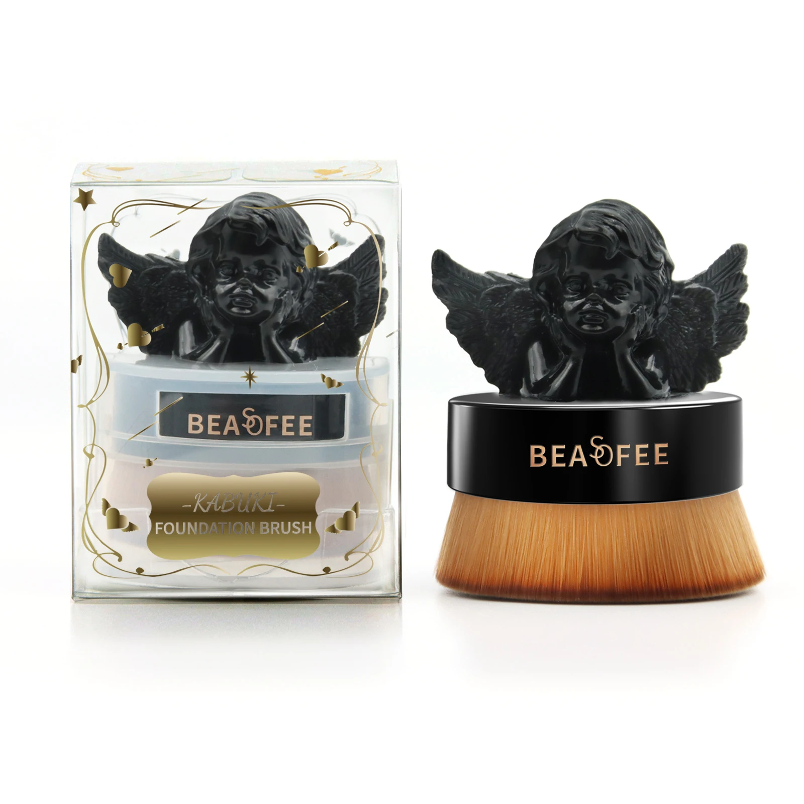 Wholesale Custom Makeup Tools Intensive Airbrush Foundation White Black Makeup Brush