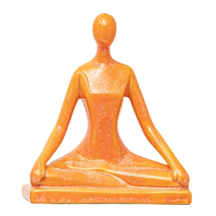 Nordic Abstract Art Ceramic Yoga Pose Figurines For Interior Aesthetic Decor Desk Accessories Living Room Tabletop Decoration