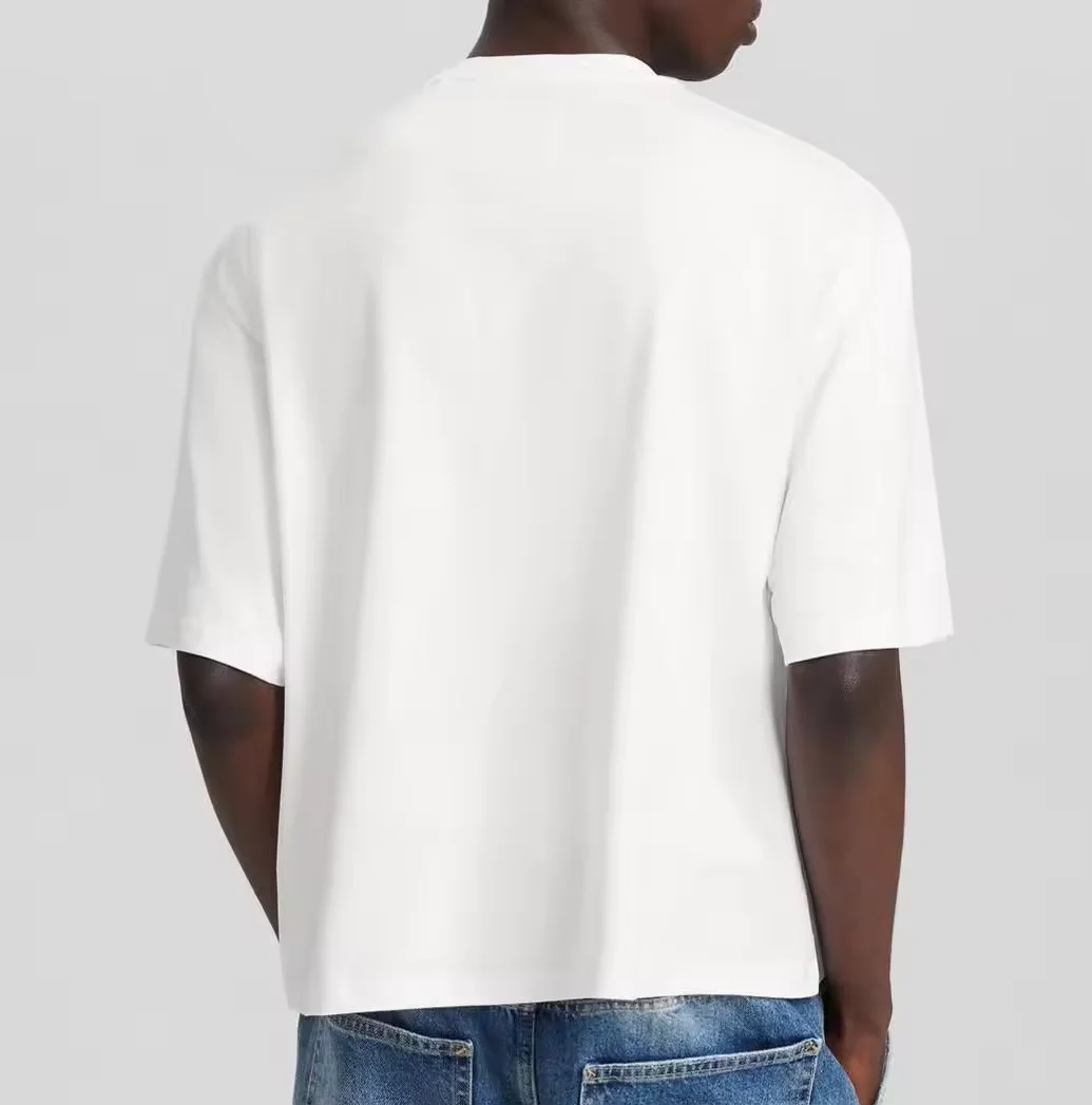 Custom Puff printing 240 GSM Heavy Weight Box Fit tshirt Drop Shoulder Oversized Graphic Cropped Boxy T Shirts for Men