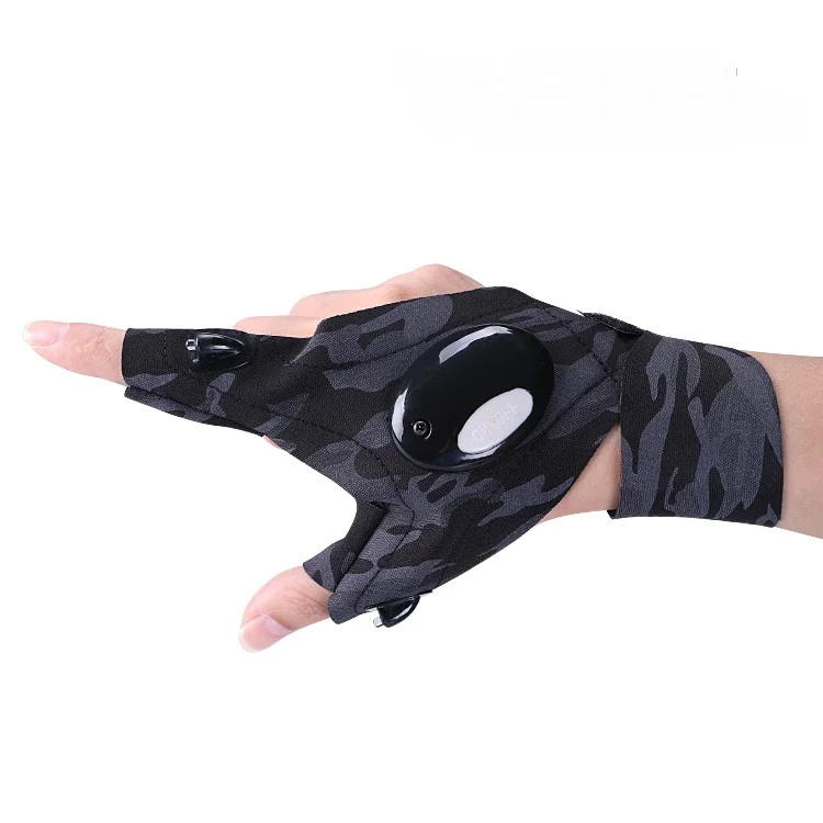 fish camping luminous LED flashlight Bicycle gloves work outdoor sports gloves fish household fishing gloves