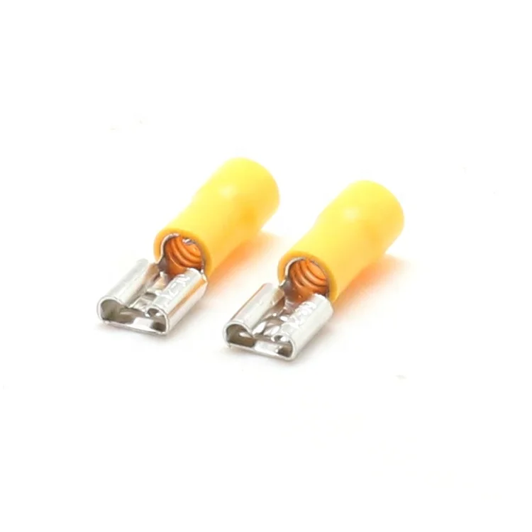 FDD Series 22-10AWG Electrical PVC PA Brass Wire Crimping Connectors Pre-insulated Spade Female Disconnect Crimp Cable Terminals