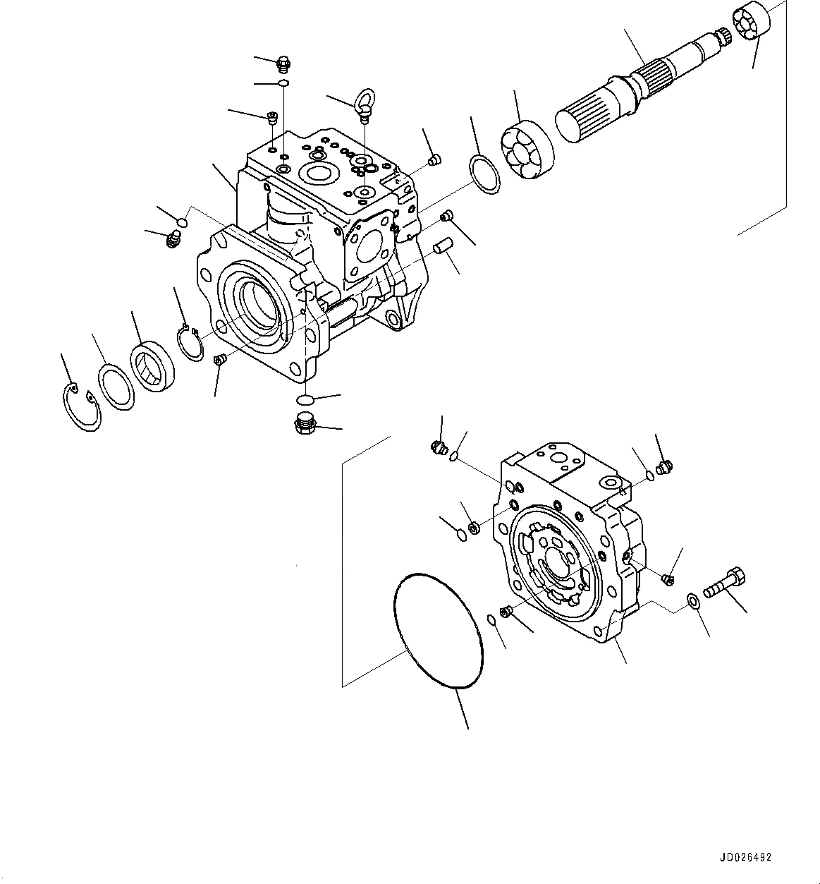 Hydraulic Pump Assembly 708-1G-00041 708-1G-01041 For WD600-6 Wheel Loader Hydraulic Steering Pump