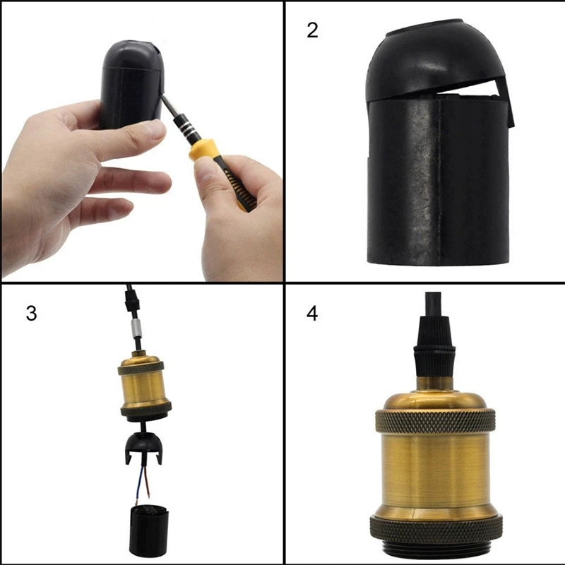 VDE 2 Pin Plug 2 Core Flat Cord Set with and 303 Switch E26 E27 Edison Vintage Lamp Socket DIY Lighting