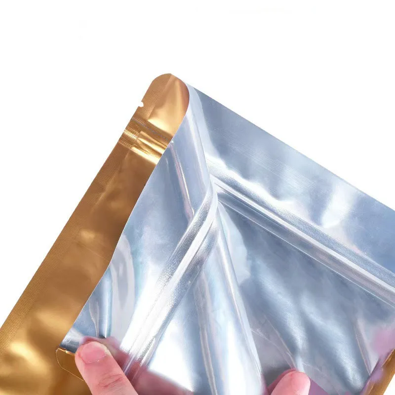 Custom Wholesale Colored Aluminum Foil Stand Up Pouches Aluminium Foil Eight Edge-sealing Zipper Coffee Bag With Clear Window