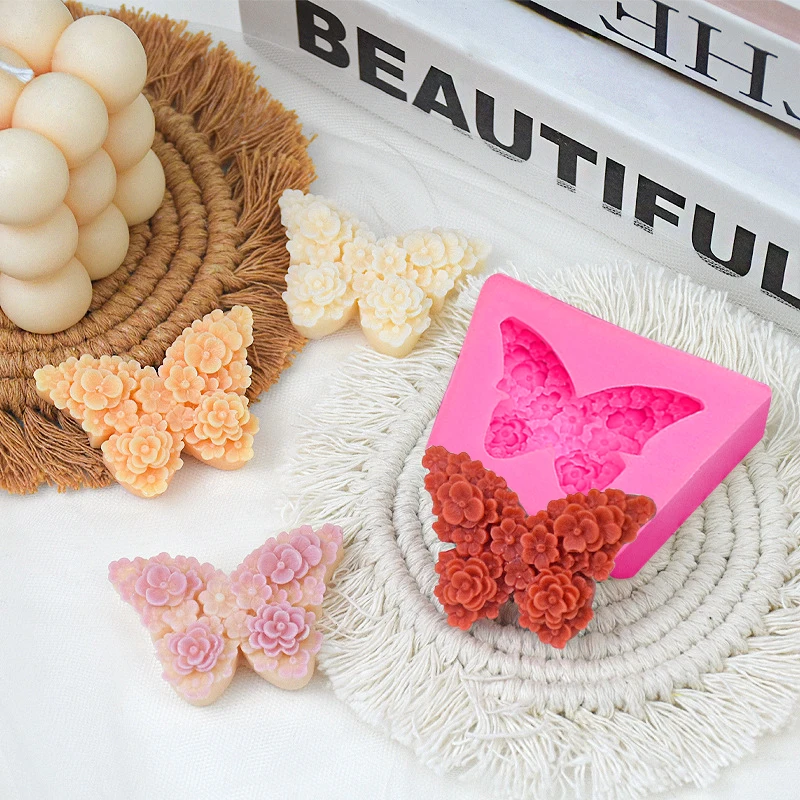 Kaijie 3D Mini Relief Butterfly Silicone Mold DIY Candle Handmade Soap Resin Decorative Craft Casting Mold