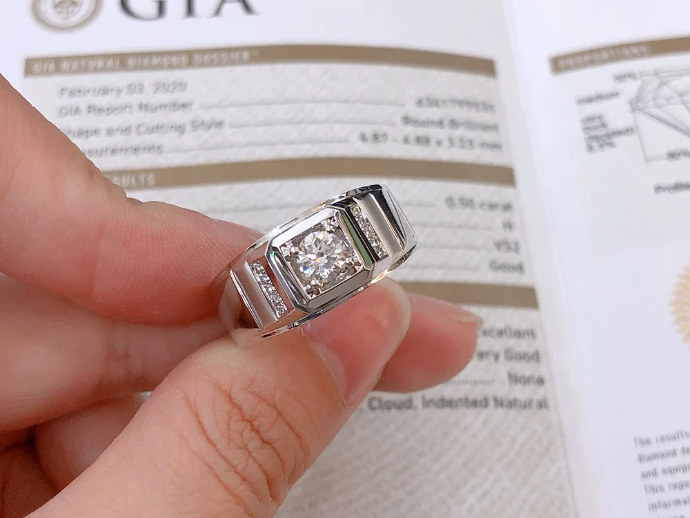 Jewelry gold white Diamond Ring Men Design Ring