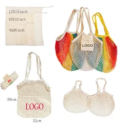 Reusable Organic Cotton Tote Mesh Food Shopping String Net Bag