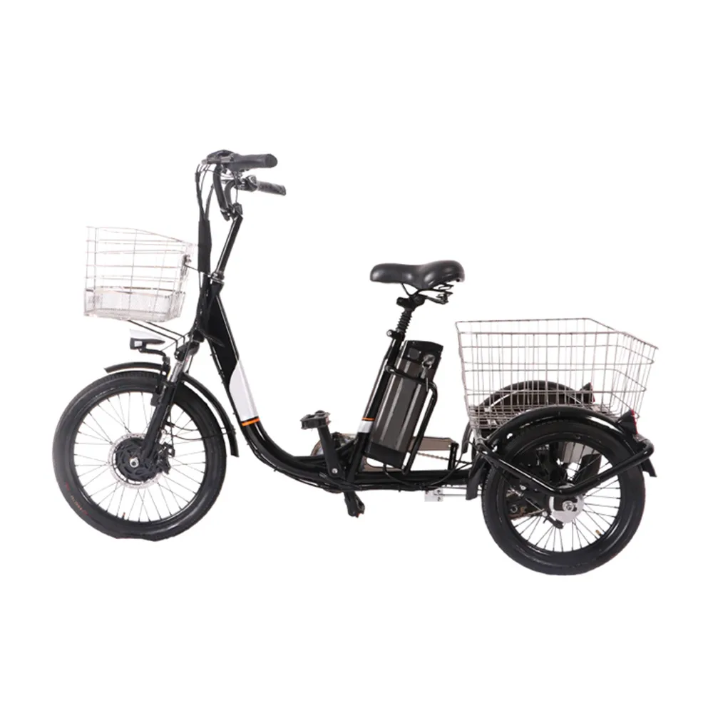 Hot selling aluminum frame electric cargo tricycles trikes 3 three wheeler bikes bicycles for shopping