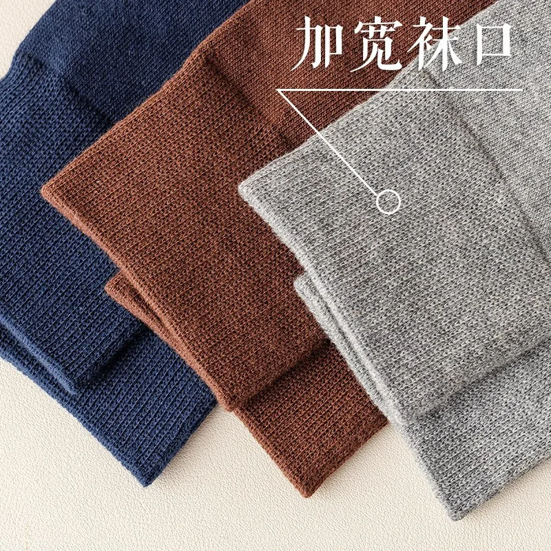 Knee high dress socks formal business classic cotton knit plain black long socks men